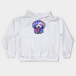 Fluffy Bichon Frisé Dog Colorful Artwork Kids Hoodie